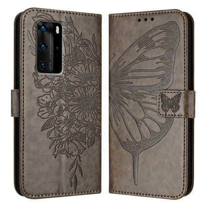 Embossed Butterfly Leather Phone Case, For Huawei P40 Lite 4G / Nova 6 SE, For Huawei P40 Pro, For Huawei P40