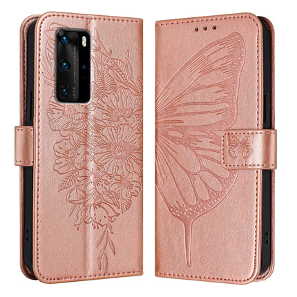 Embossed Butterfly Leather Phone Case, For Huawei P40 Lite 4G / Nova 6 SE, For Huawei P40 Pro, For Huawei P40