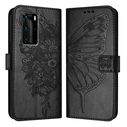 Embossed Butterfly Leather Phone Case, For Huawei P40 Lite 4G / Nova 6 SE, For Huawei P40 Pro, For Huawei P40