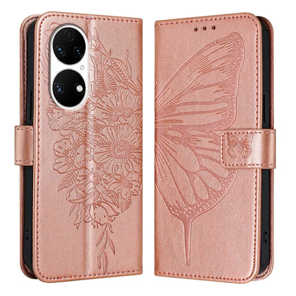 Embossed Butterfly Leather Phone Case, For Huawei P50 Pro, For Huawei P50, For Huawei Enjoy 20 SE/Y7a 4G/P Smart 2021