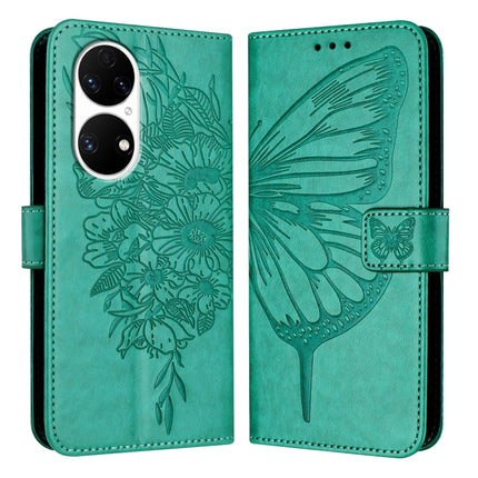 Embossed Butterfly Leather Phone Case, For Huawei P50 Pro, For Huawei P50, For Huawei Enjoy 20 SE/Y7a 4G/P Smart 2021