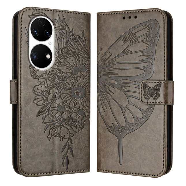 Embossed Butterfly Leather Phone Case, For Huawei P50 Pro, For Huawei P50, For Huawei Enjoy 20 SE/Y7a 4G/P Smart 2021
