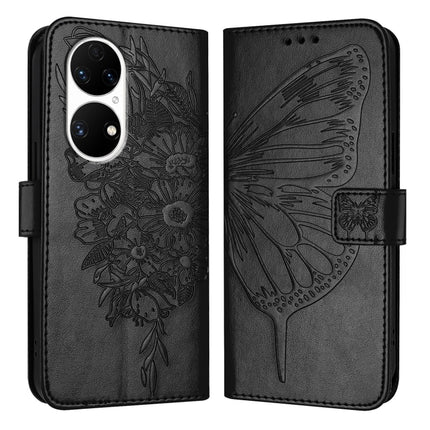 Embossed Butterfly Leather Phone Case, For Huawei P50 Pro, For Huawei P50, For Huawei Enjoy 20 SE/Y7a 4G/P Smart 2021