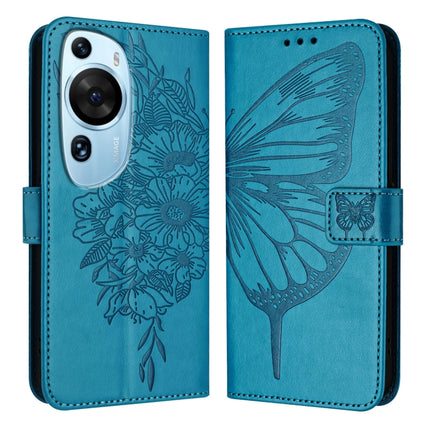 Embossed Butterfly Leather Phone Case, For Huawei Mate 60, For Huawei Mate 60 Pro, For Huawei P60 Art
