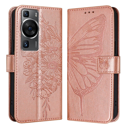 Embossed Butterfly Leather Phone Case, For Huawei P60 / P60 Pro, For Huawei Enjoy 50 Pro 4G / Nova Y90, For Huawei Enjoy 50 4G / Nova Y70 Plus