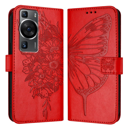 Embossed Butterfly Leather Phone Case, For Huawei P60 / P60 Pro, For Huawei Enjoy 50 Pro 4G / Nova Y90, For Huawei Enjoy 50 4G / Nova Y70 Plus