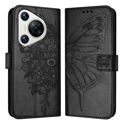 Embossed Butterfly Leather Phone Case, For Huawei Nova 12s 4G Global, For Huawei Pura 70 Pro, For Huawei Pura 70