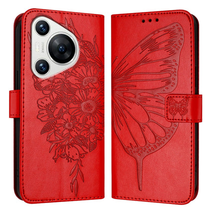 Embossed Butterfly Leather Phone Case, For Huawei Nova 12s 4G Global, For Huawei Pura 70 Pro, For Huawei Pura 70