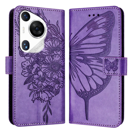 Embossed Butterfly Leather Phone Case, For Huawei Nova 12s 4G Global, For Huawei Pura 70 Pro, For Huawei Pura 70