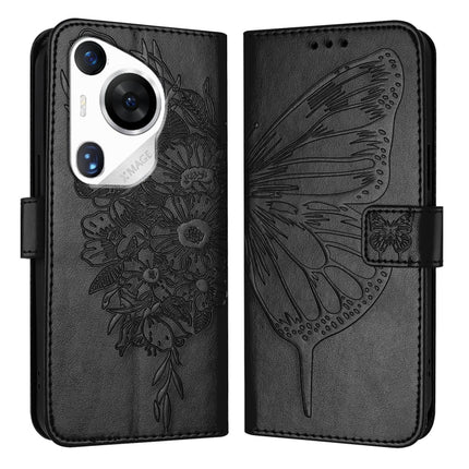 Embossed Butterfly Leather Phone Case, For Huawei Nova 12s 4G Global, For Huawei Pura 70 Pro, For Huawei Pura 70