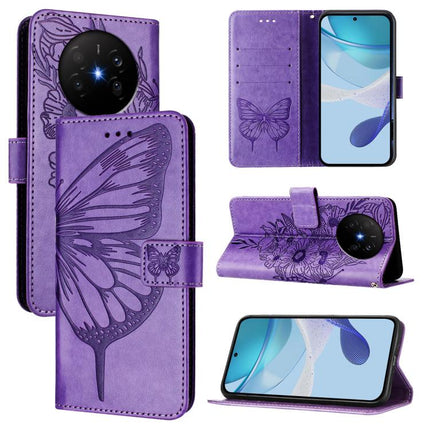 Embossed Butterfly Leather Phone Case, For Huawei Pura 90 Pro 5G, For Huawei Mate 70 Air 5G, For Huawei Enjoy 80s 4G