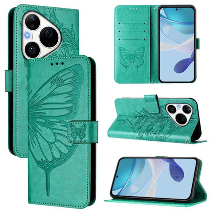 Embossed Butterfly Leather Phone Case, For Huawei Pura 90 Pro 5G, For Huawei Mate 70 Air 5G, For Huawei Enjoy 80s 4G