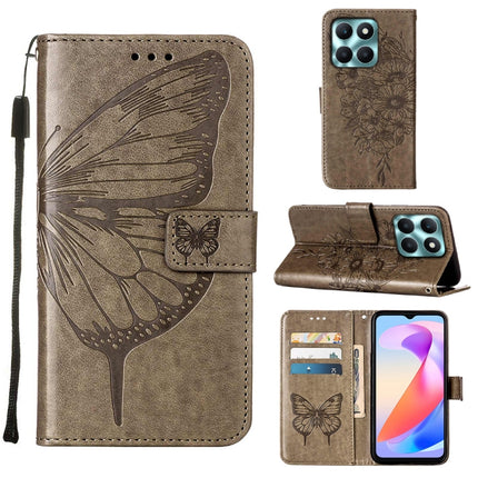 Embossed Butterfly Leather Phone Case, For Honor X9b Global/Magic6 Lite 5G Global, For Honor X6a, For Honor X8 5G / 70 Lite / X6 / X6s