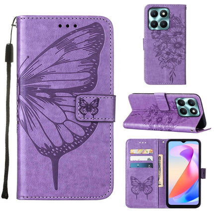 Embossed Butterfly Leather Phone Case, For Honor X9b Global/Magic6 Lite 5G Global, For Honor X6a, For Honor X8 5G / 70 Lite / X6 / X6s