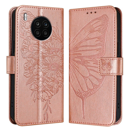 Embossed Butterfly Leather Phone Case, For Honor 60, For Honor 50 Lite / Huawei Nova 8i, For Honor 50 Pro / Huawei Nova 9 Pro