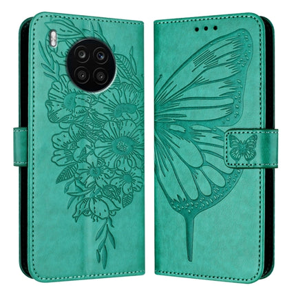 Embossed Butterfly Leather Phone Case, For Honor 60, For Honor 50 Lite / Huawei Nova 8i, For Honor 50 Pro / Huawei Nova 9 Pro