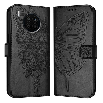 Embossed Butterfly Leather Phone Case, For Honor 60, For Honor 50 Lite / Huawei Nova 8i, For Honor 50 Pro / Huawei Nova 9 Pro