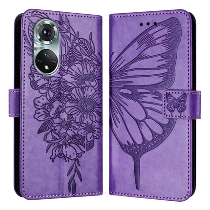 Embossed Butterfly Leather Phone Case, For Honor 60, For Honor 50 Lite / Huawei Nova 8i, For Honor 50 Pro / Huawei Nova 9 Pro