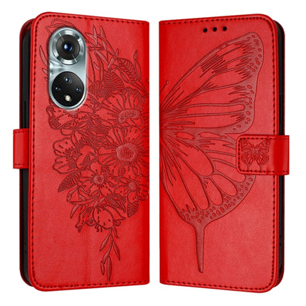 Embossed Butterfly Leather Phone Case, For Honor 60, For Honor 50 Lite / Huawei Nova 8i, For Honor 50 Pro / Huawei Nova 9 Pro