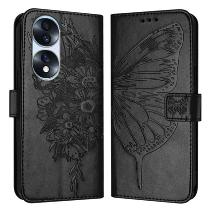 Embossed Butterfly Leather Phone Case, For Honor X40i, For Honor 70 Pro, For Honor 70