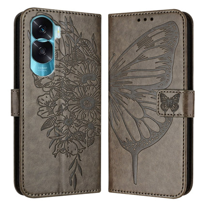 Embossed Butterfly Leather Phone Case, For Honor 90 Lite / X50i, For Honor 90 Pro, For Honor 90