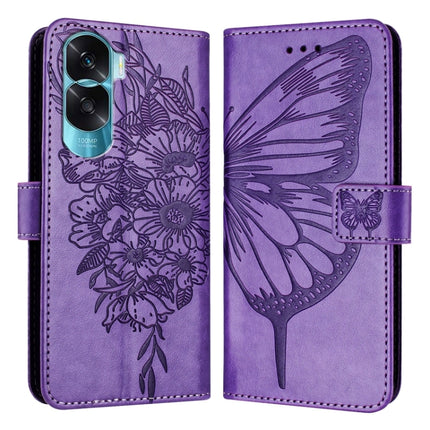 Embossed Butterfly Leather Phone Case, For Honor 90 Lite / X50i, For Honor 90 Pro, For Honor 90