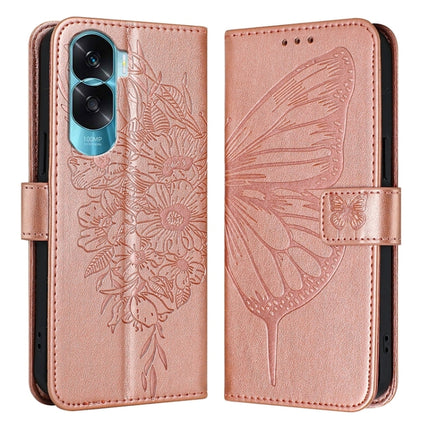 Embossed Butterfly Leather Phone Case, For Honor 90 Lite / X50i, For Honor 90 Pro, For Honor 90