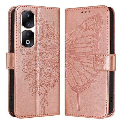 Embossed Butterfly Leather Phone Case, For Honor 90 Lite / X50i, For Honor 90 Pro, For Honor 90