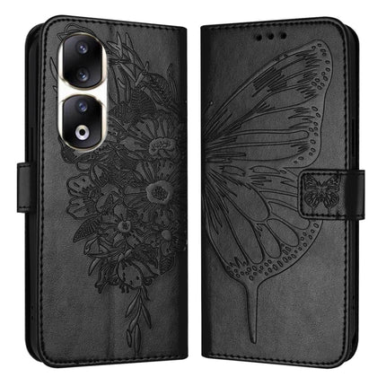 Embossed Butterfly Leather Phone Case, For Honor 90 Lite / X50i, For Honor 90 Pro, For Honor 90