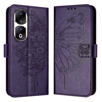 Embossed Butterfly Leather Phone Case, For Honor 90 Lite / X50i, For Honor 90 Pro, For Honor 90