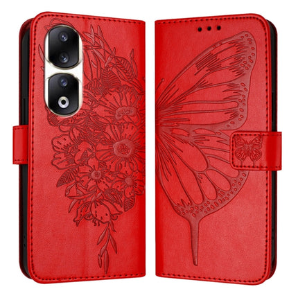 Embossed Butterfly Leather Phone Case, For Honor 90 Lite / X50i, For Honor 90 Pro, For Honor 90