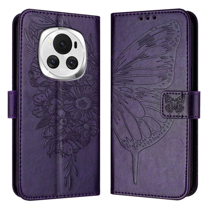 Embossed Butterfly Leather Phone Case, For Honor Magic6 Pro 5G Global, For Honor Magic6 5G Global, For Honor X8b