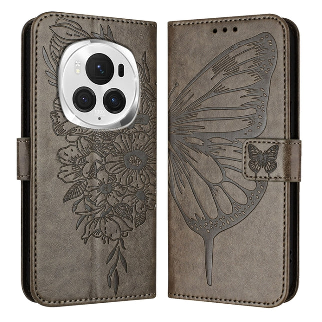 Embossed Butterfly Leather Phone Case, For Honor Magic6 Pro 5G Global, For Honor Magic6 5G Global, For Honor X8b
