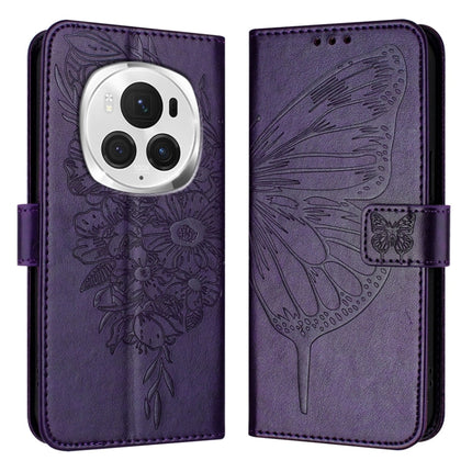 Embossed Butterfly Leather Phone Case, For Honor Magic6 Pro 5G Global, For Honor Magic6 5G Global, For Honor X8b