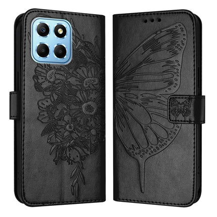 Embossed Butterfly Leather Phone Case, For Honor X9b Global/Magic6 Lite 5G Global, For Honor X6a, For Honor X8 5G / 70 Lite / X6 / X6s