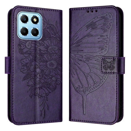 Embossed Butterfly Leather Phone Case, For Honor X9b Global/Magic6 Lite 5G Global, For Honor X6a, For Honor X8 5G / 70 Lite / X6 / X6s