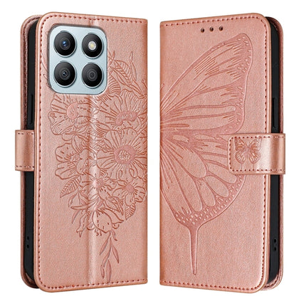 Embossed Butterfly Leather Phone Case, For Honor Magic6 Pro 5G Global, For Honor Magic6 5G Global, For Honor X8b