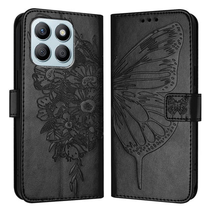 Embossed Butterfly Leather Phone Case, For Honor Magic6 Pro 5G Global, For Honor Magic6 5G Global, For Honor X8b
