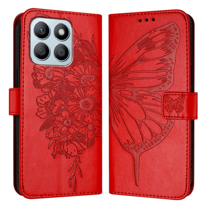 Embossed Butterfly Leather Phone Case, For Honor Magic6 Pro 5G Global, For Honor Magic6 5G Global, For Honor X8b