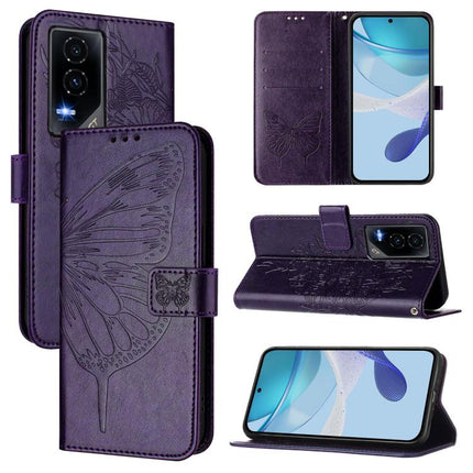 Embossed Butterfly Leather Phone Case, For Honor X8C 4G Global, For Honor GT, For Honor X9C Smart Global