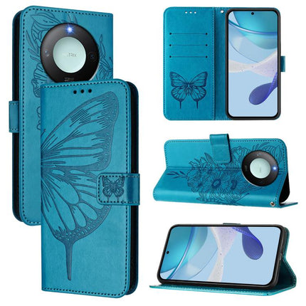 Embossed Butterfly Leather Phone Case, For Honor X8C 4G Global, For Honor GT, For Honor X9C Smart Global