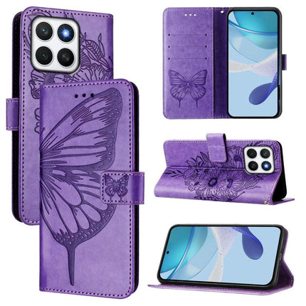 Embossed Butterfly Leather Phone Case, For Honor X8C 4G Global, For Honor GT, For Honor X9C Smart Global
