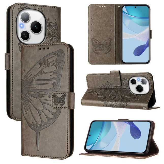 Embossed Butterfly Leather Phone Case, For Honor X6c 4G, For Honor 400 Pro 5G Global 160.8mm, For Honor Power 5G
