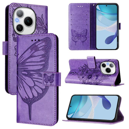 Embossed Butterfly Leather Phone Case, For Honor X6c 4G, For Honor 400 Pro 5G Global 160.8mm, For Honor Power 5G