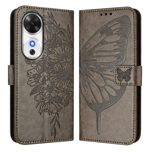Embossed Butterfly Leather Phone Case, For Honor Play 60 5G, For Honor 400 Lite Global, For Honor 400 Global 156.5mm