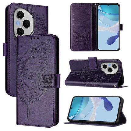 Embossed Butterfly Leather Phone Case, For Honor X6c 4G, For Honor 400 Pro 5G Global 160.8mm, For Honor Power 5G