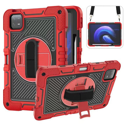 360 Degree Rotation PC Contrast Silicone Tablet Case, For Xiaomi Redmi Pad SE, For Xiaomi Pad 6