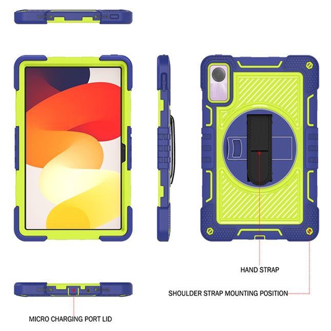 360 Degree Rotation PC Contrast Silicone Tablet Case, For Xiaomi Redmi Pad SE, For Xiaomi Pad 6