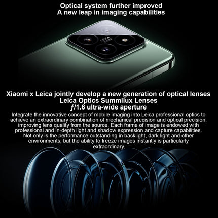 Xiaomi 14,  6.36 inch Xiaomi HyperOS Snapdragon 8 Gen 3 Octa Core 4nm up to 3.3GHz, NFC, Network: 5G, 16GB+512GB