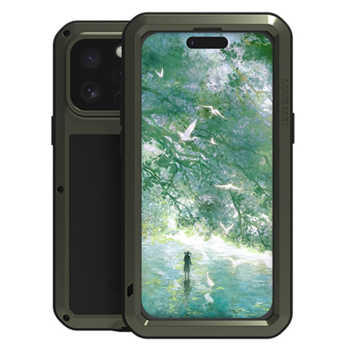 LOVE MEI Metal Shockproof Life Waterproof Dustproof Phone Case, For iPhone 16 Pro, For iPhone 16, For iPhone 15 Pro Max, For iPhone 15 Pro